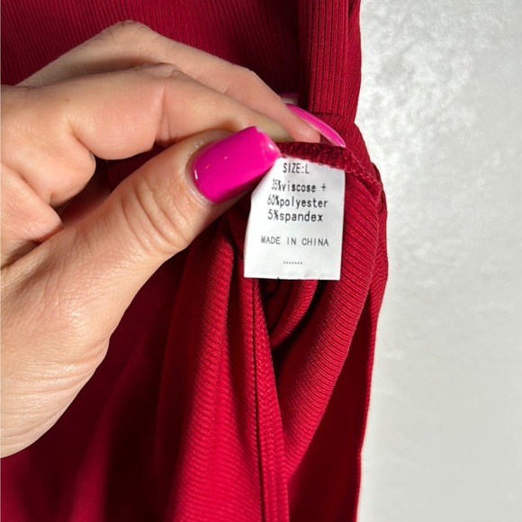 Missufe Women's Summer Ruffle Flutter Sleeve Ribbed Knit size large - Picture 4 of 4